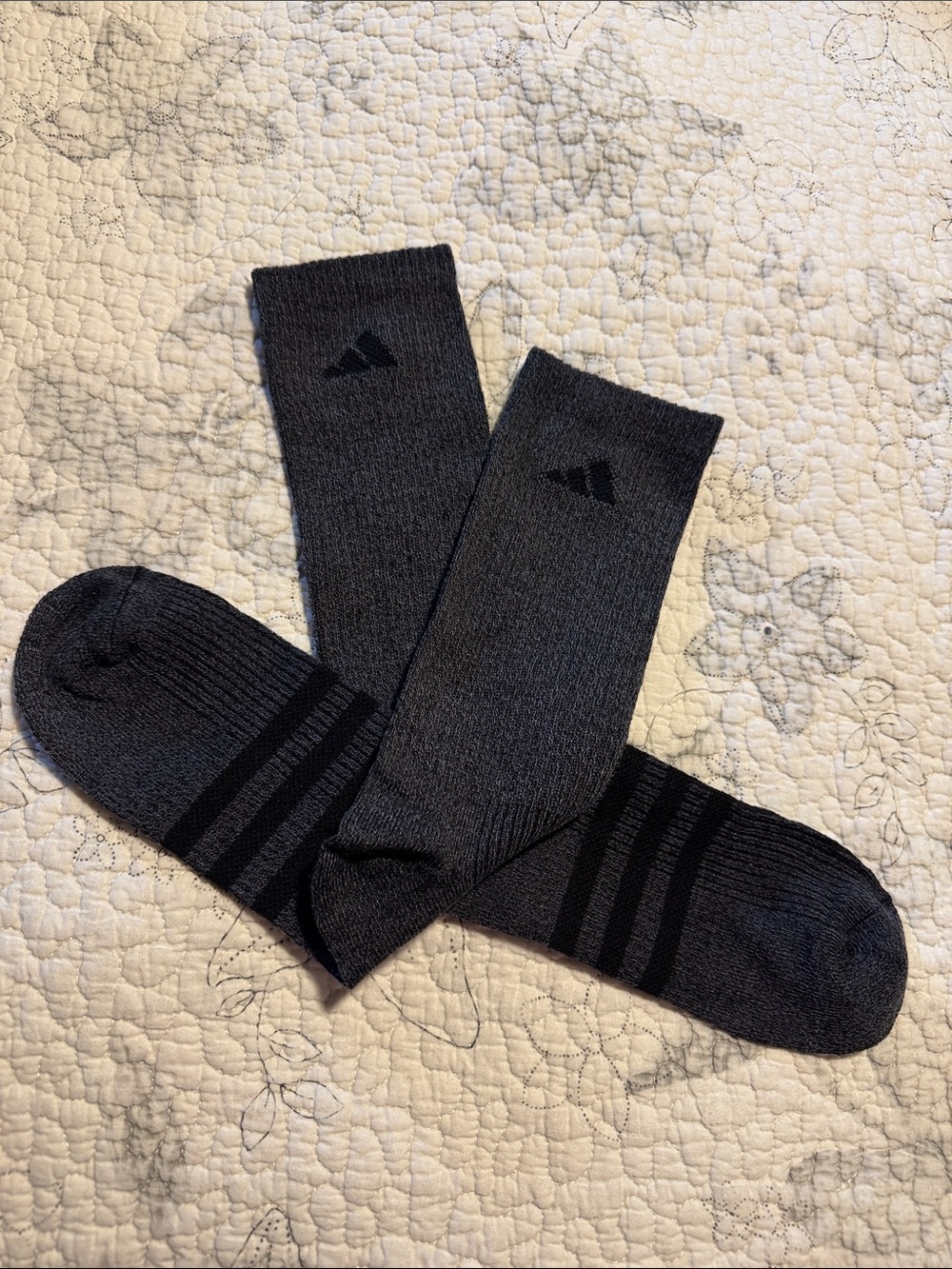 adidas Men's Athletic Crew Socks - Charcoal with Black Logo